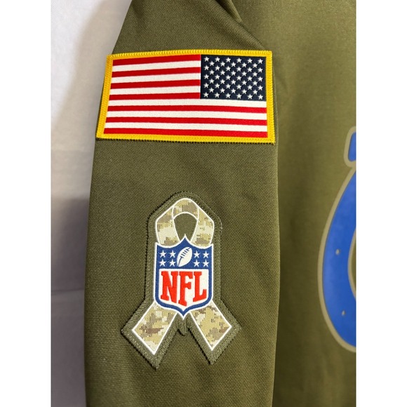 Indianapolis Colts Nike Women's Salute To Service Club NFL Pullover Hoodie Green - Picture 6 of 9